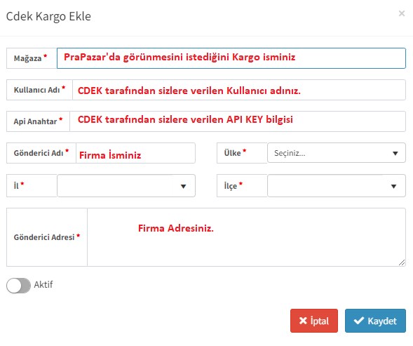 Cdek Entegrasyonu