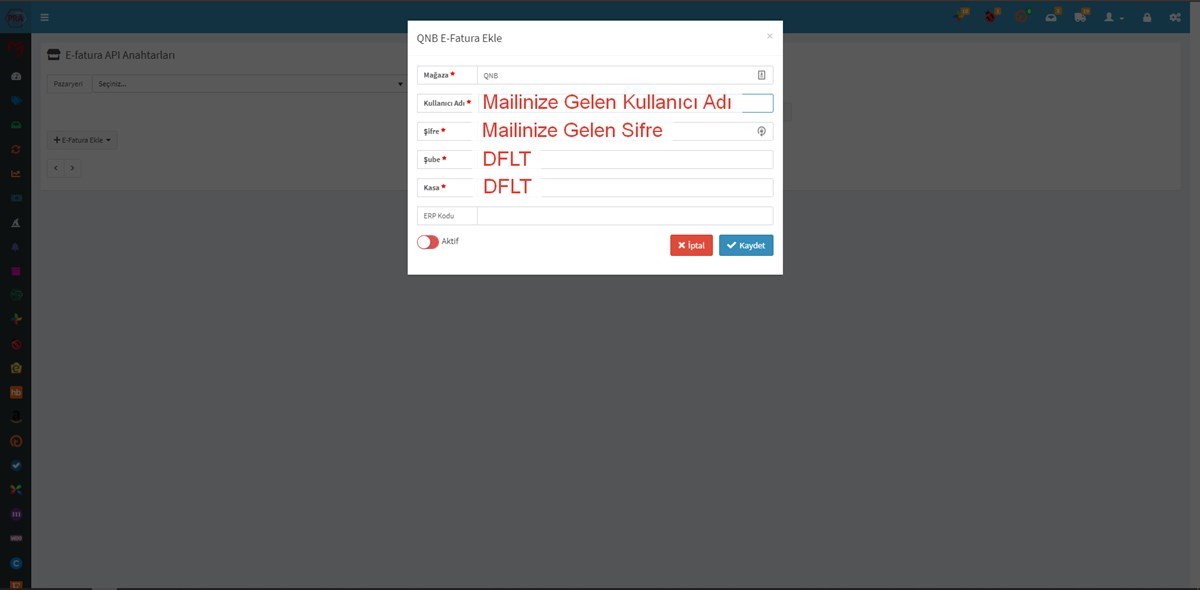 QNB E-Finans Entegrasyonu Nasıl Yapılır