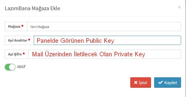 Lazım Bana Api Anahtarı Alma