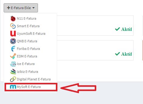 MySoft E-Fatura Entegrasyonu