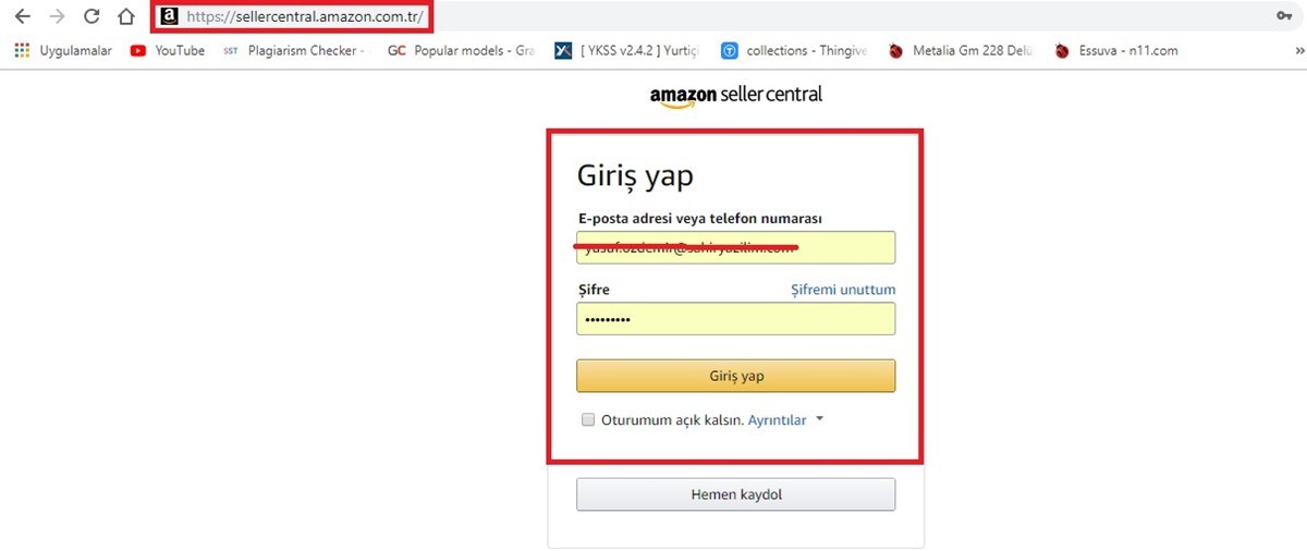 Amazon için Api Alma