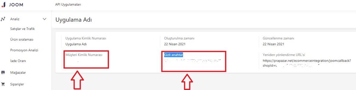 Joom Entegrasyonu