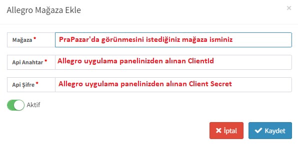 Allegro Entegrasyonu Nasıl Yapılır