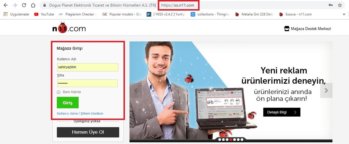 N11 İçin Api Alma