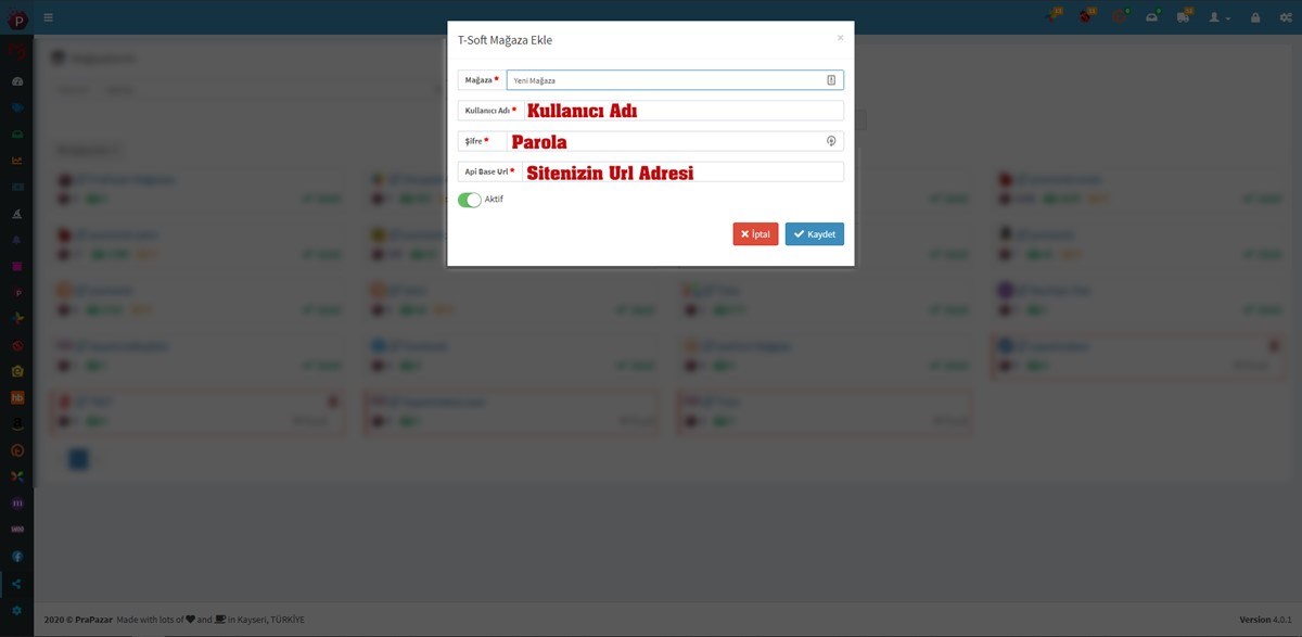 Tsoft Api Anahtarı Alma