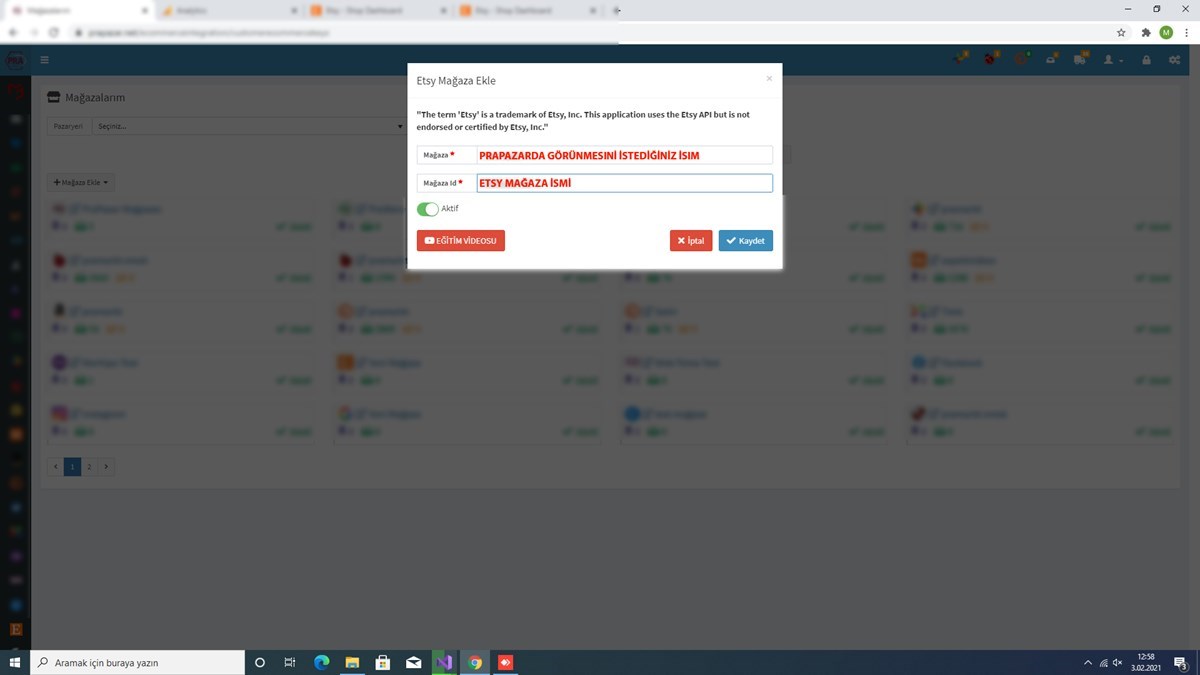 Etsy Api Bilgileri Nasıl Alınır?