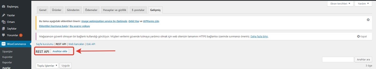 WooCommerce Api Anahtarı Oluşturma ve Prapazar'a Bağlama