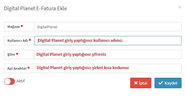Digital Planet E-Fatura Entegrasyonu