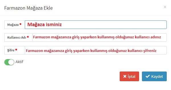 Farmazon Api Bilgileri Nasıl Alınır?