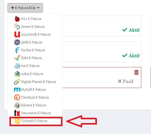 Turkcell E-Fatura Entegrasyonu