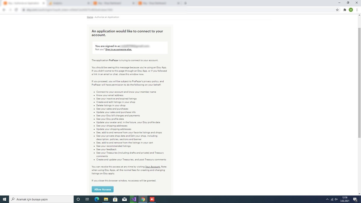Etsy Api Bilgileri Nasıl Alınır?